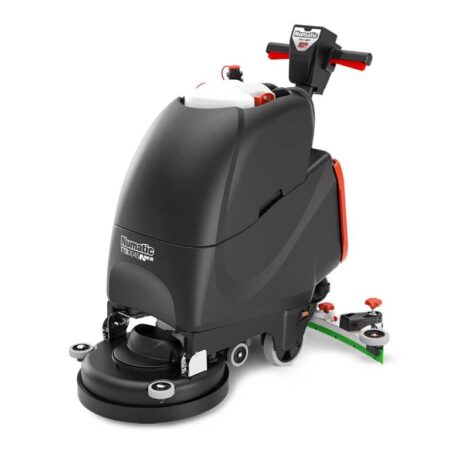 Maszyna do mycia podłóg Numatic TTB3045NX-R w widoku z przodu pod kątem
