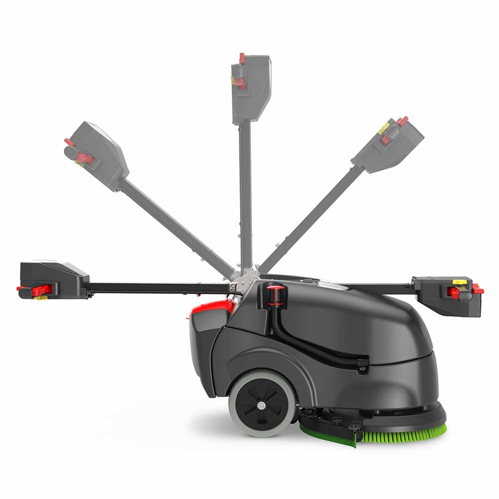 Regulowany uchwyt Numatic TTB1840NX-R Twintec Regulowany uchwyt maszyny do mycia podłóg Numatic TTB1840NX-R Twintec podczas zmiany pozycji